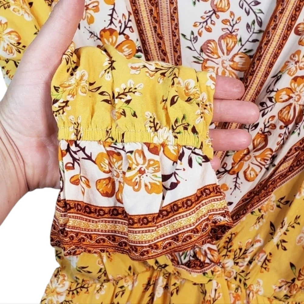 Umgee Floral Print Layered Dress - Picture 6 of 8